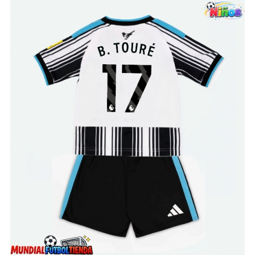 Camiseta Newcastle United Bazoumana Toure #17 Primera Equipación Replica 2026-27 para niños mangas cortas (+ Pantalones cortos)